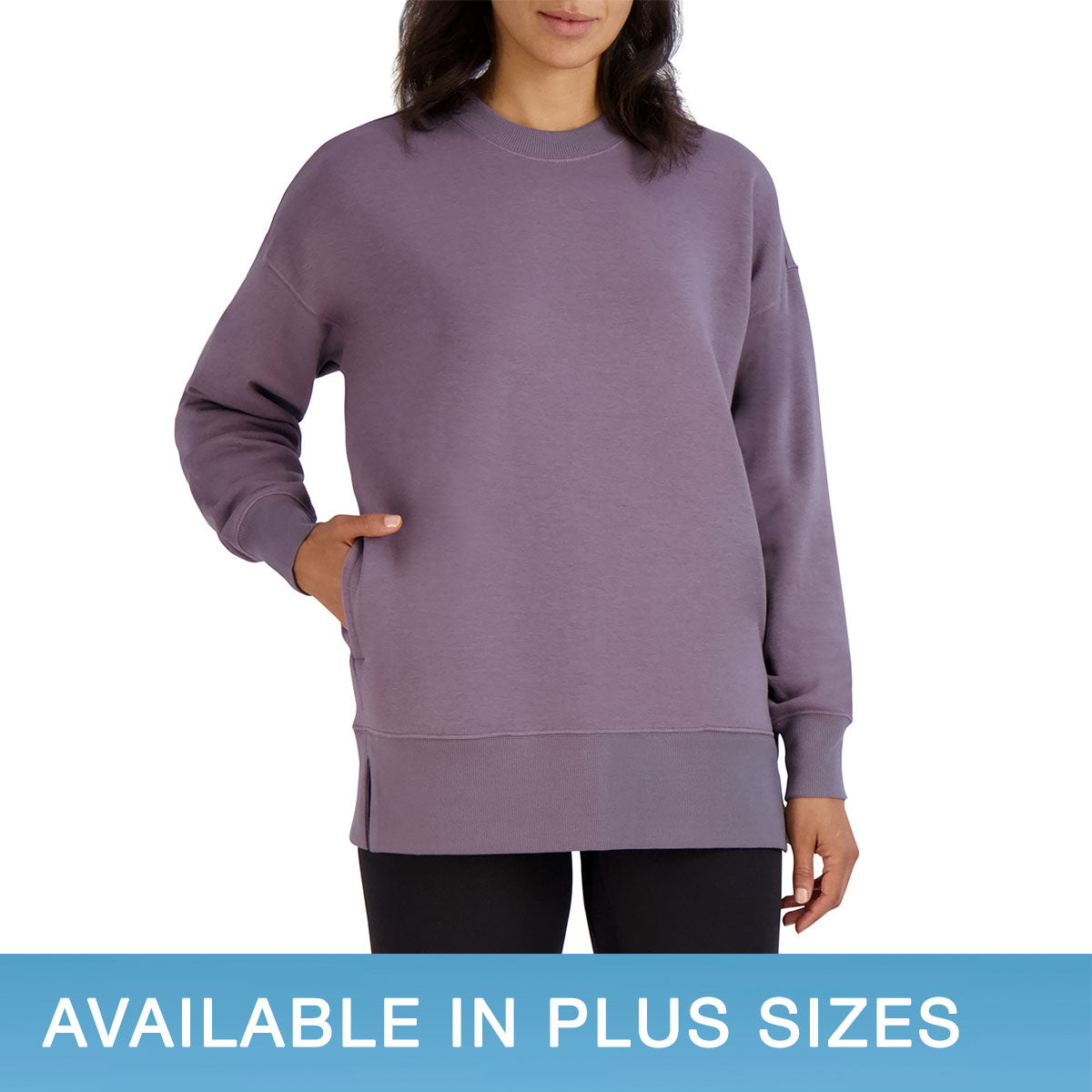 Kirkland Signature Ladies' Cozy Fleece Crewneck Sweatshirt - Purple / XSmall