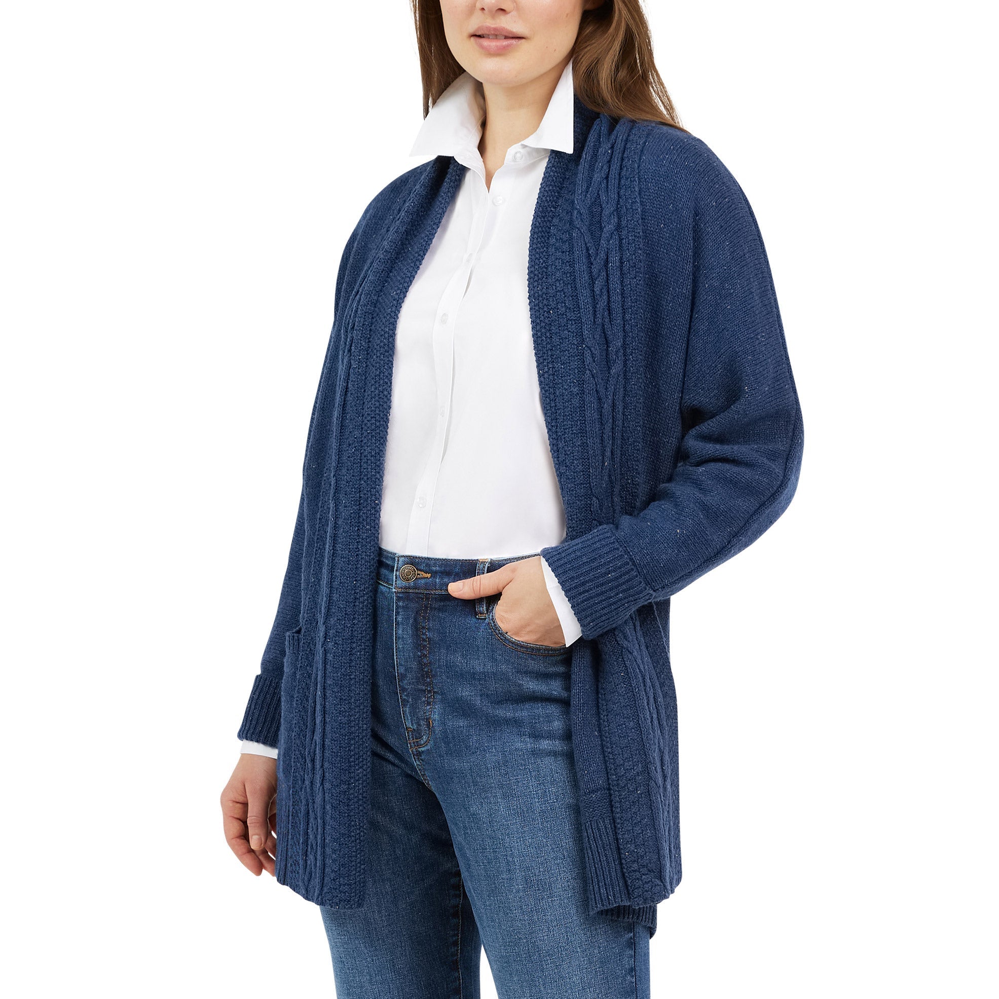 Ladies' Cable Neck Cardigan