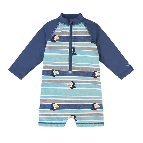 Baby Boy's Long Sleeve Swim Romper