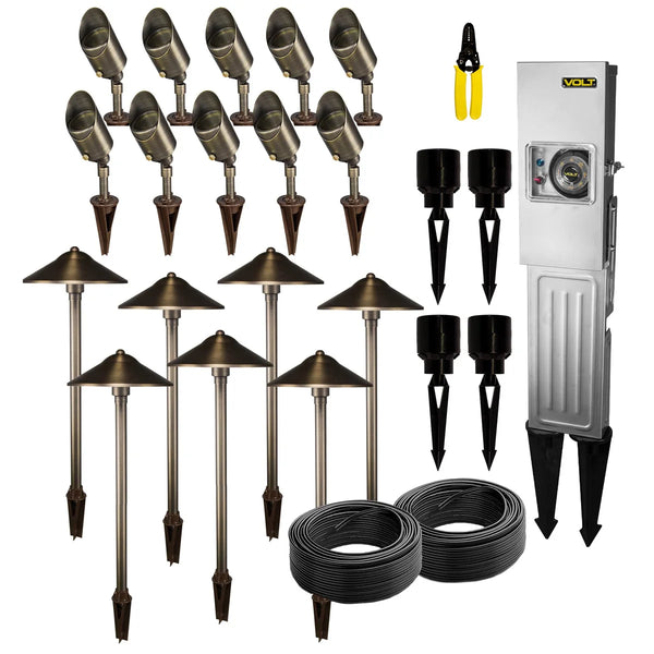 VOLT Landscape Lighting 17-piece Path & Area Light LED Starter Kit