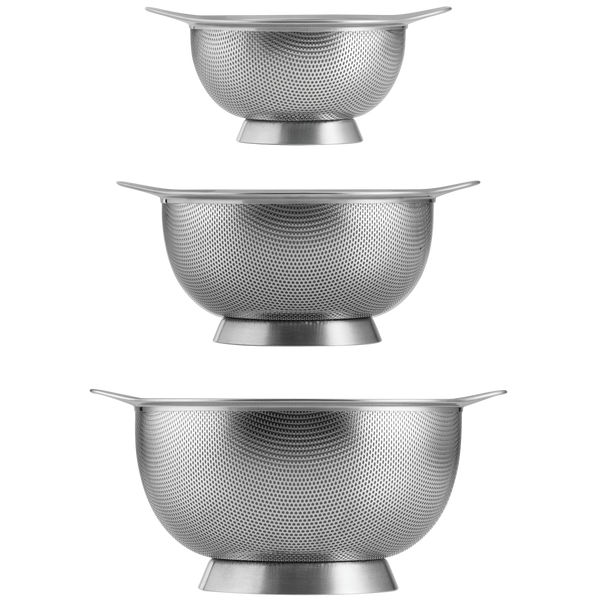 3 Piece Colander Set, Stainless Steel