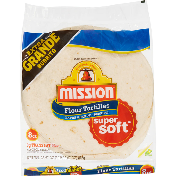 12" Flour Tortillas, 8 ct