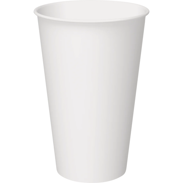 Paper Hot Cups, Carte Blanc White, 16 oz, 600 ct