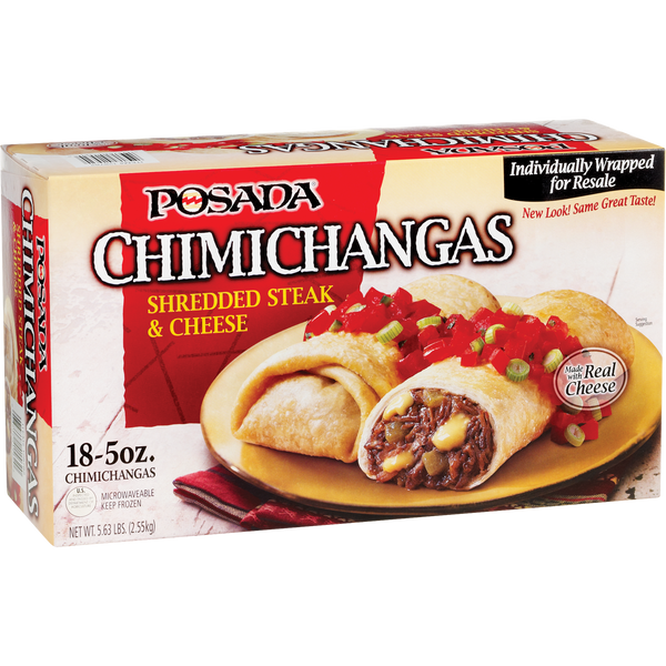 Chimichangas, Steak & Cheese, 5 oz, 18 ct