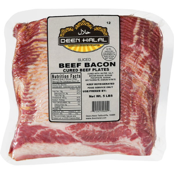 Beef Bacon, Sliced, 5 lbs