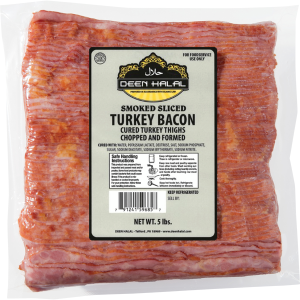 Turkey Bacon, Sliced, 5 lbs