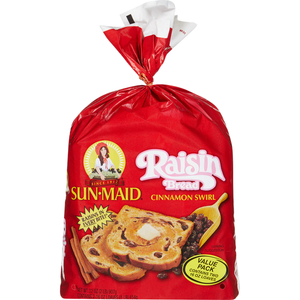 Raisin Bread, 16 oz, 2 ct