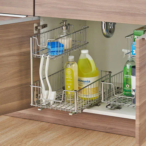 Trinity Wire Undersink Organizer w/Slide 2-pack