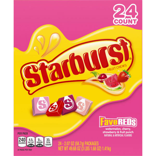 Chewy Candy, Full Size FaveREDs, 2.07 oz, 24 ct