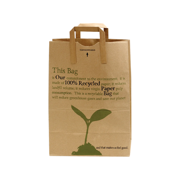 Duro Bag Recycled #70 Handle Bag, Kraft, 300 ct