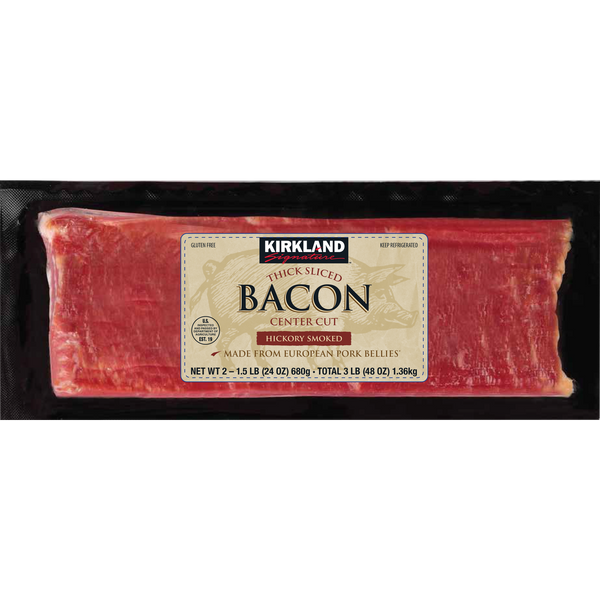 Thick Sliced Bacon, Center Cut, 1.5 lbs, 2 ct