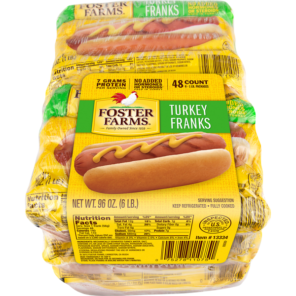 Turkey Franks, 1 lb, 6 ct