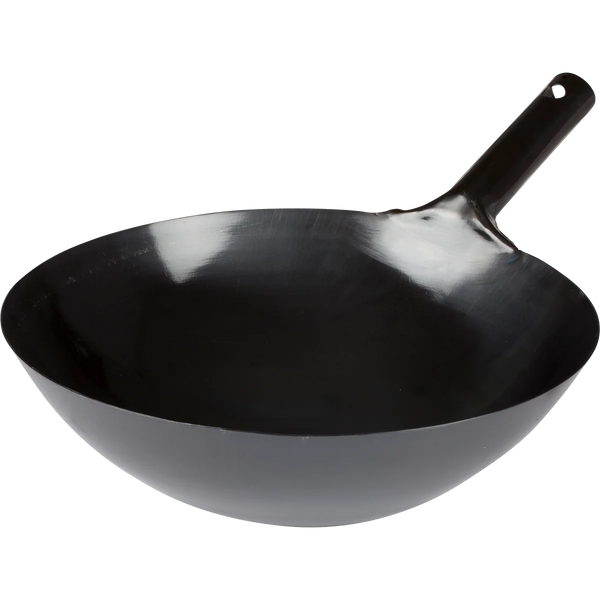 14" Carbon Steel Wok, Black