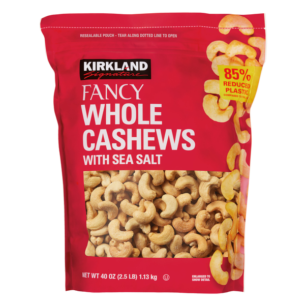 Fancy Whole Cashews with Sea Salt, 2.5 lbs