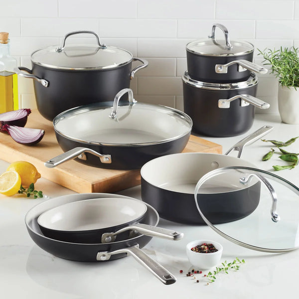 12-piece Hard Anodized Ceramic Non-Stick Cookware Set