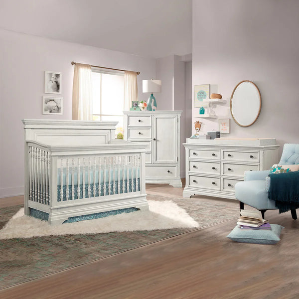 Imagio Baby Ashley 3-piece Crib Set, w/ Dresser and Chifferobe, Brushed White