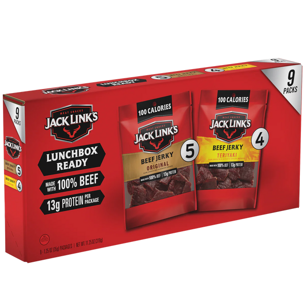 Jack Link's Beef Jerky, Variety Pack, 1.25 oz, 9 ct