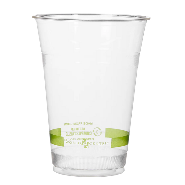 Compostable Plastic Cold Cups, 16 oz, 200 ct