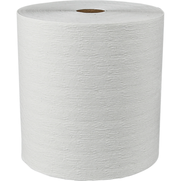 Hardwound Roll Towels, Non-perforated, 8" x 600', White, 6 ct