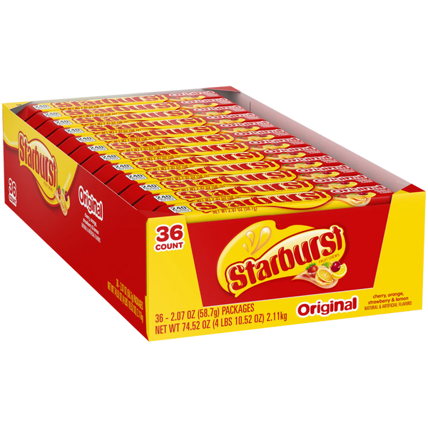 Starburst Chewy Candy, Original, Full Size, 2.07 oz, 36 ct