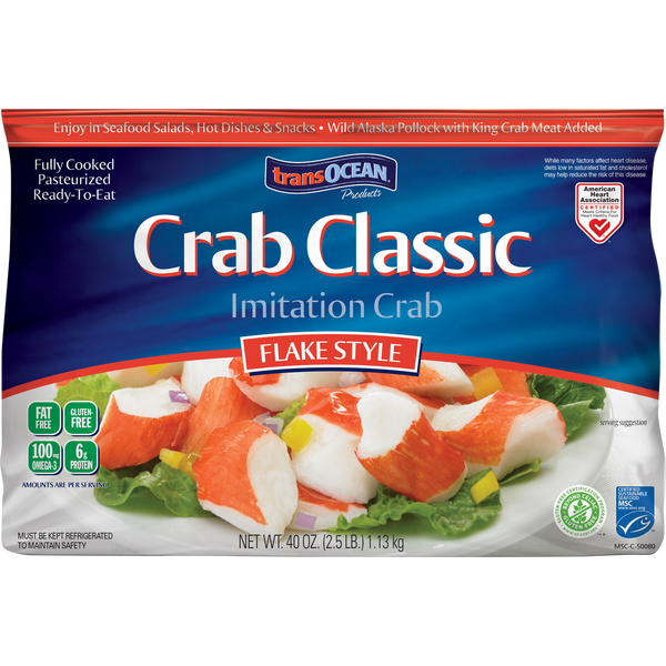 Crab Classic Imitation Crab, Flake, 2.5 lbs