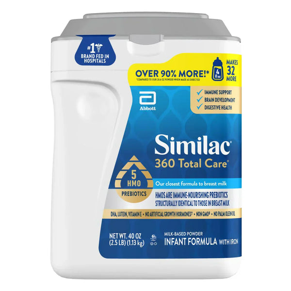 360 Total Care with 5 HMO's, Non-GMO Infant Formula Powder, 40 oz