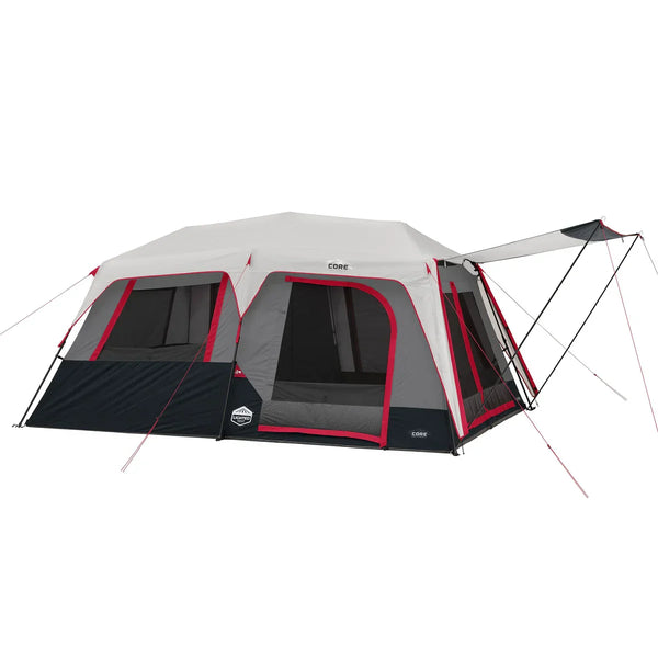 CORE Equipment 10 Person Lighted Instant Cabin Tent with Awning