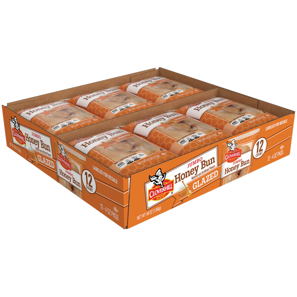 Bakery Jumbo Honey Bun, Glazed, 4 oz, 12 ct