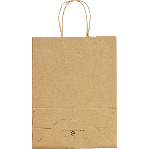 Duro Bag Recycled Paper Handle Bag, Kraft, 250 ct