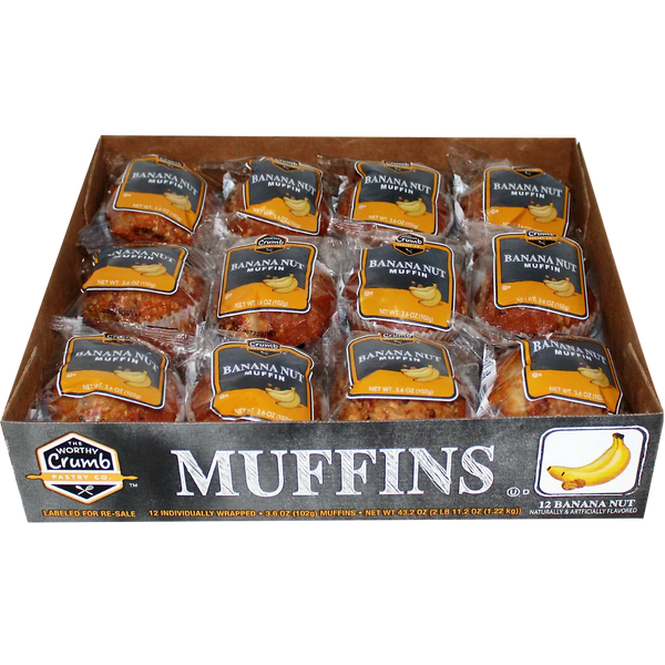 Muffins, Banana Nut, 3.6 oz, 12 ct