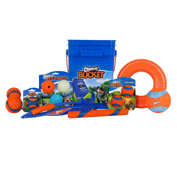 ChuckIt! Bucket Fetch Dog Toys, 11 Assorted Toys