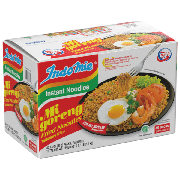 Indomie Mi Goreng Instant Fried Noodles, 3 oz, 40 ct