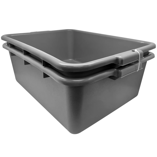 Polypropylene Bus Tub, Standard Weight, 21-1/2"L x 15"W x 7"H, Gray, 2 ct