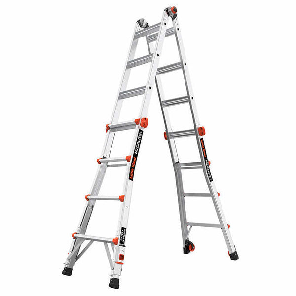 Little Giant MegaLite+ 18 ft. Reach Ladder with Leg Levelers