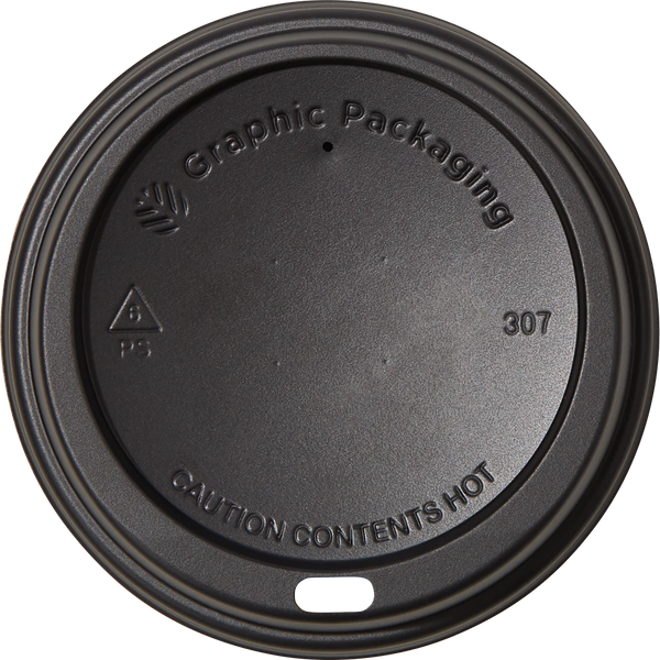 Hot Cup Dome Lids, Black, 10-24 oz, 600 ct