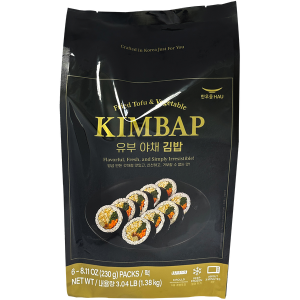 Fried Tofu & Vegetable Kimbap, Pre-Sliced Rolls, 8.11 oz, 6 ct