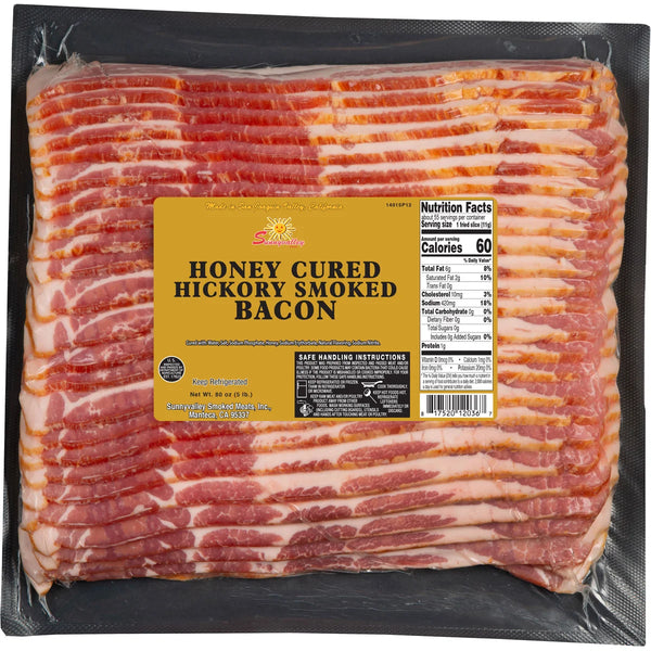 Honey Cured Bacon, Hickory Smoked, Sliced, 5 lbs