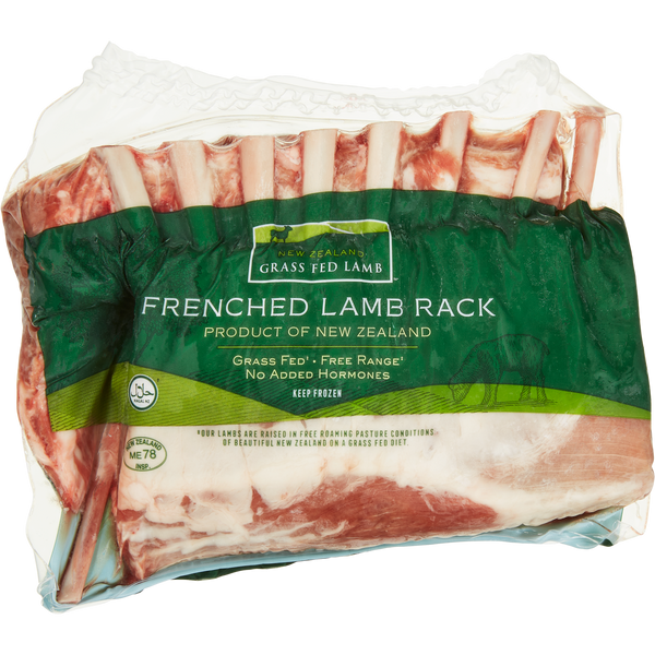 Halal Frenched Lamb Rack, 3 lb avg wt