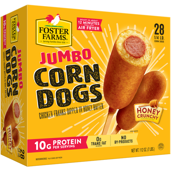 Foster Farms Jumbo Chicken Corn Dogs, 28 ct