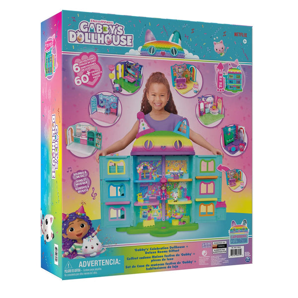 Gabby’s Celebration Dollhouse and Deluxe Rooms Set