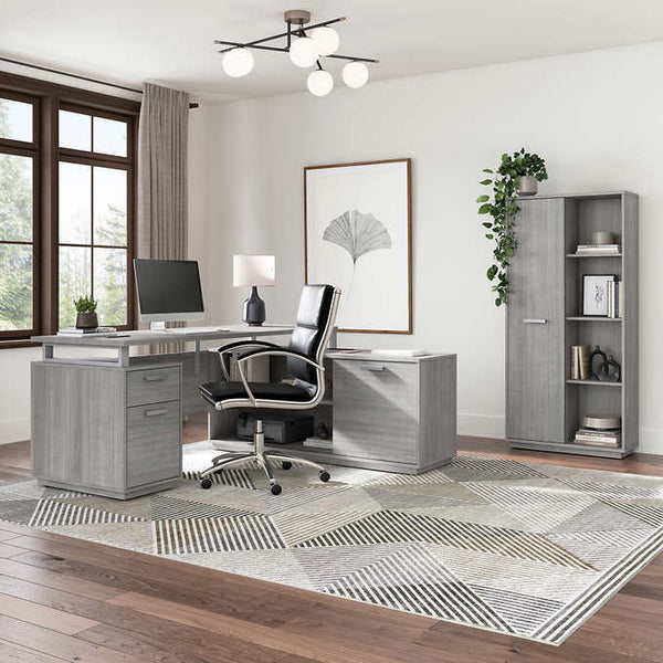 Panorama Desk with Credenza and Bookcase