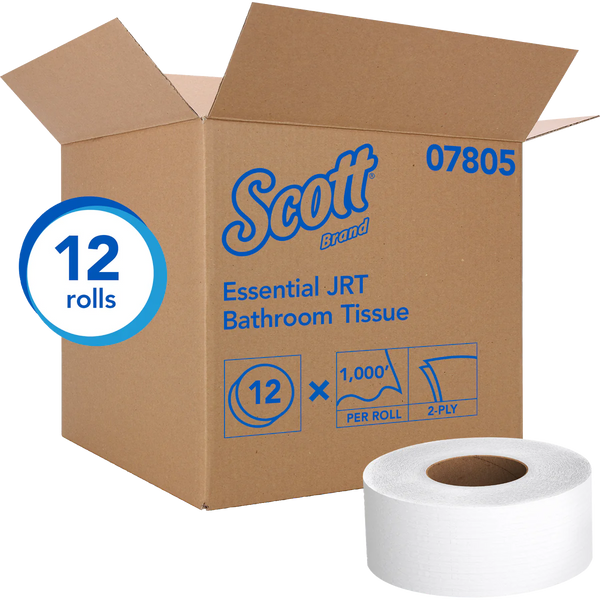 Essential JRT Bath Tissue, 2-Ply, 3-11/20" x 1000', 12 ct