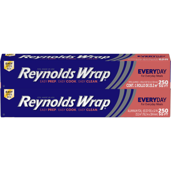 Reynolds Wrap Aluminum Foil, 250 sq ft, 2 ct