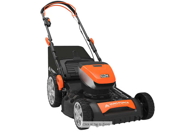 Yardforce 60v Self-Propelled Mower with 2 4Ah Batteries, Rapid Charger