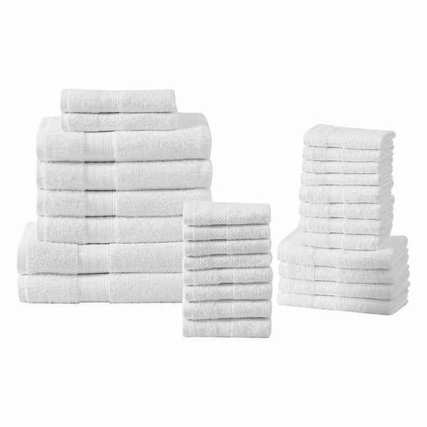 Low Twist Luxury 30-piece 100% Cotton Towel and Bath Mat Set