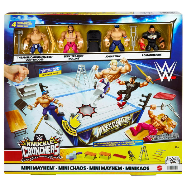 WWE Knuckle Crunchers Mini Mayhem Ring Bundle