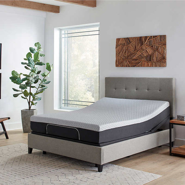 Hudson 10” Mattress with Upholstered Bedframe and Adjustable Base