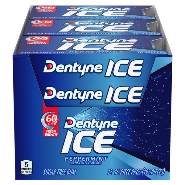 Ice Sugar Free Gum, Peppermint, 16 Pieces, 12 ct