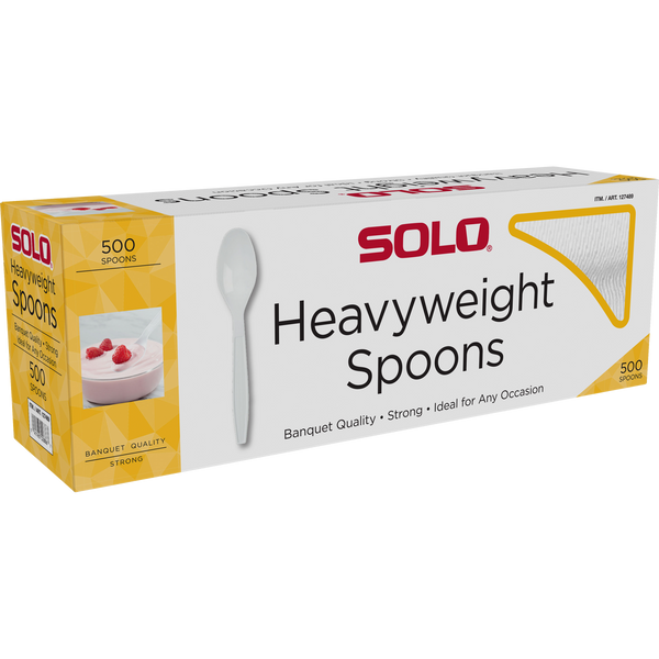 Plastic Spoon, Heavyweight, White, 500 ct