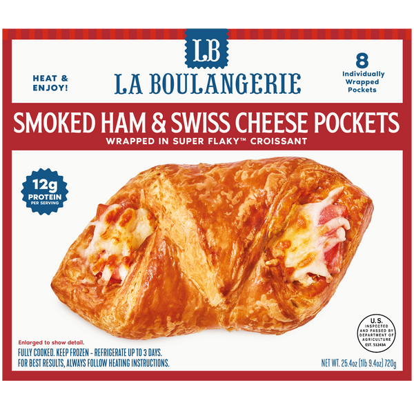 Smoked Ham & Swiss Cheese Pockets, 8 ct